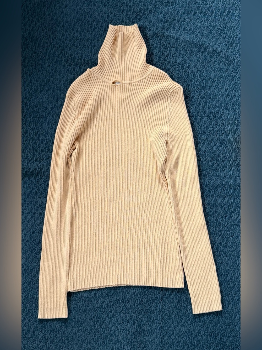 Susan Bristol Cream Ribbed Turtleneck Sweater